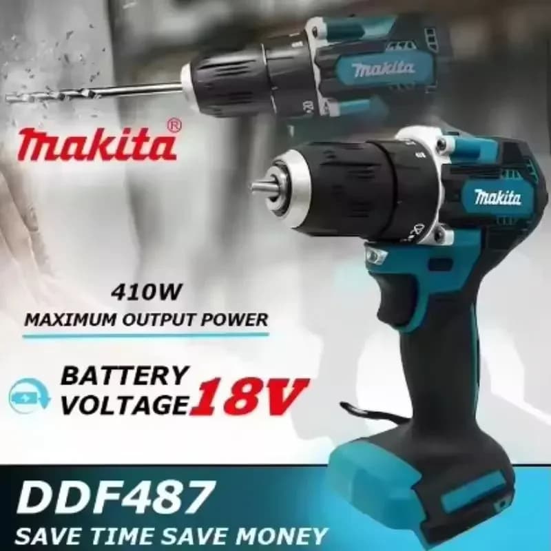 Makita DDF487 Cordless Drill Original Brushless Tool 18V 1600Rpm 40 N·m Portable Screwdriver Only Tool for Renovation Work
