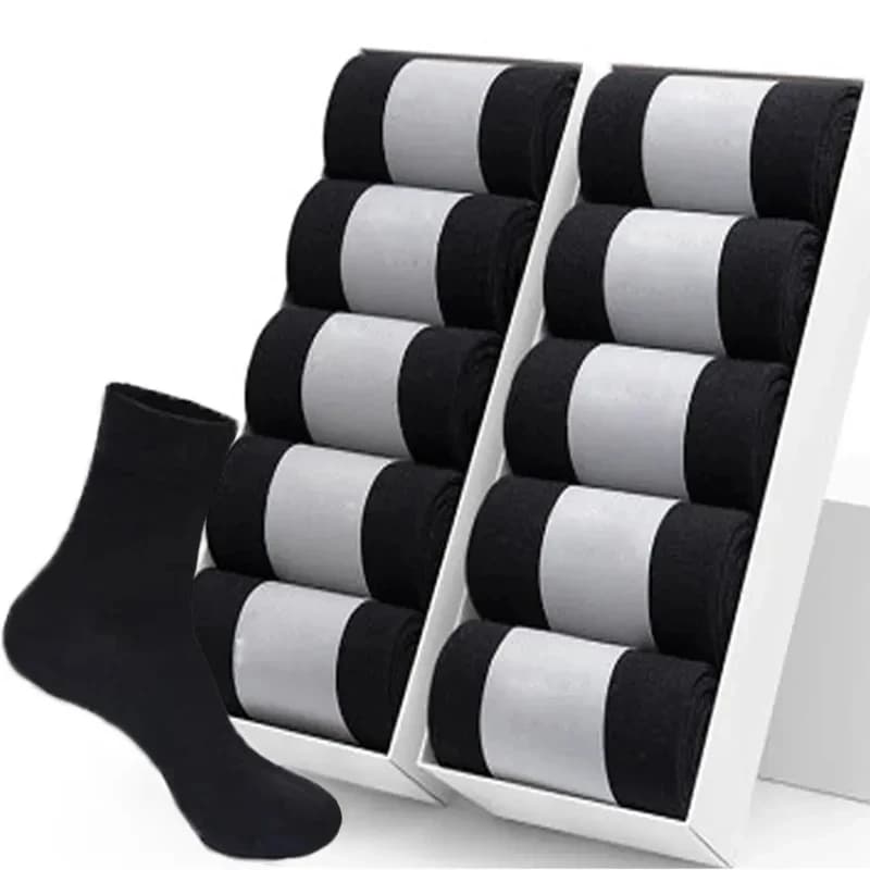 5/15 Pairs High Quality Men‘s Socks Cotton Casual Business Middle Black Breathable Male Crew Socks Dress Gifts Socks Size 38-44