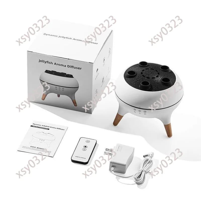 Jellyfish Shape Sound Control Aromatherapy Machine Mist Humidifier with LED Ambient Light Ornament for Relaxation And Decor