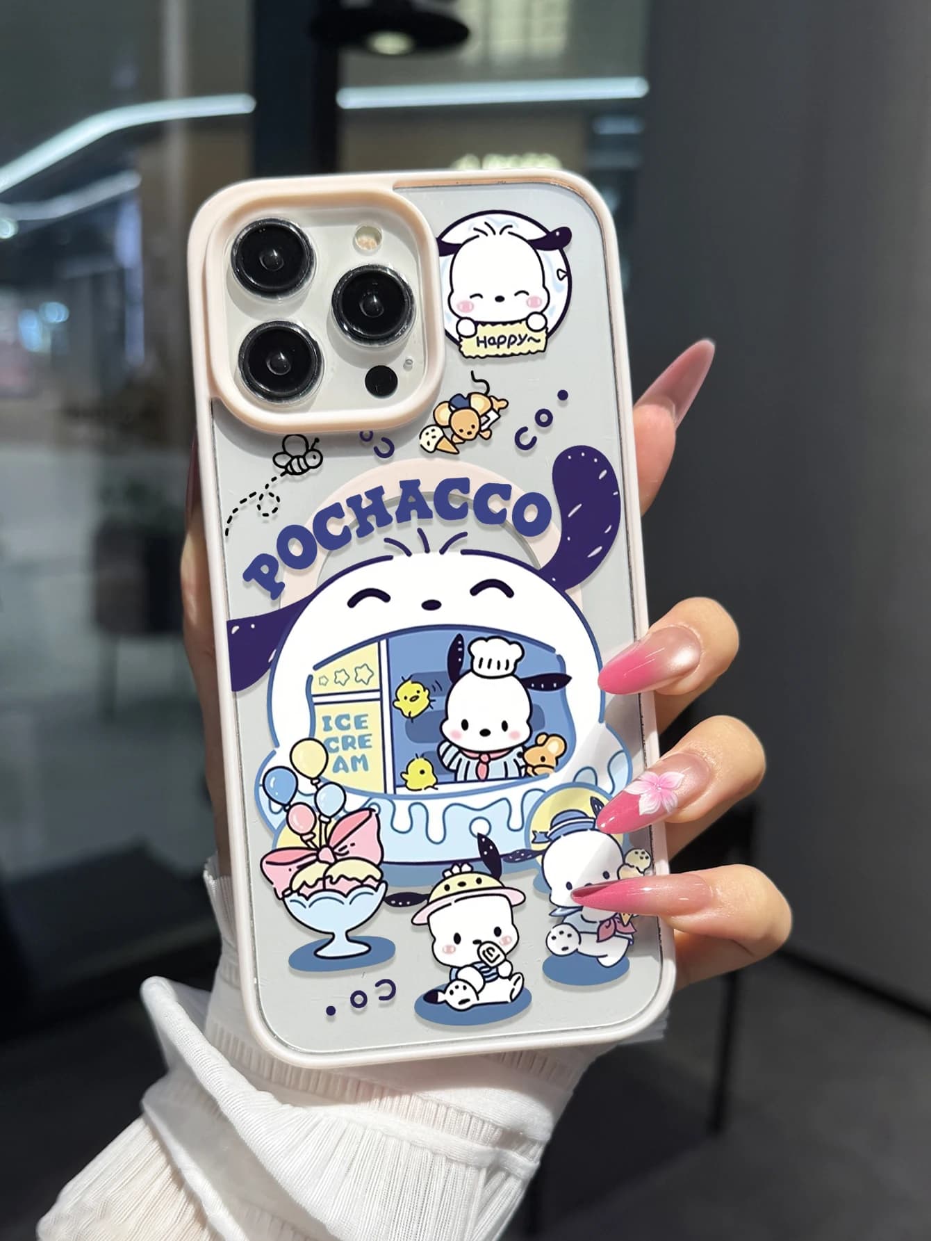 Cover Trasparente Gangsta Hello Kitty Bling Grillz per iPhone 17 Air/15 Pro/15 Plus/15 Pro Max/X/XS Max/XR/11 Pro/12 Pro/13 Pro/14 Pro