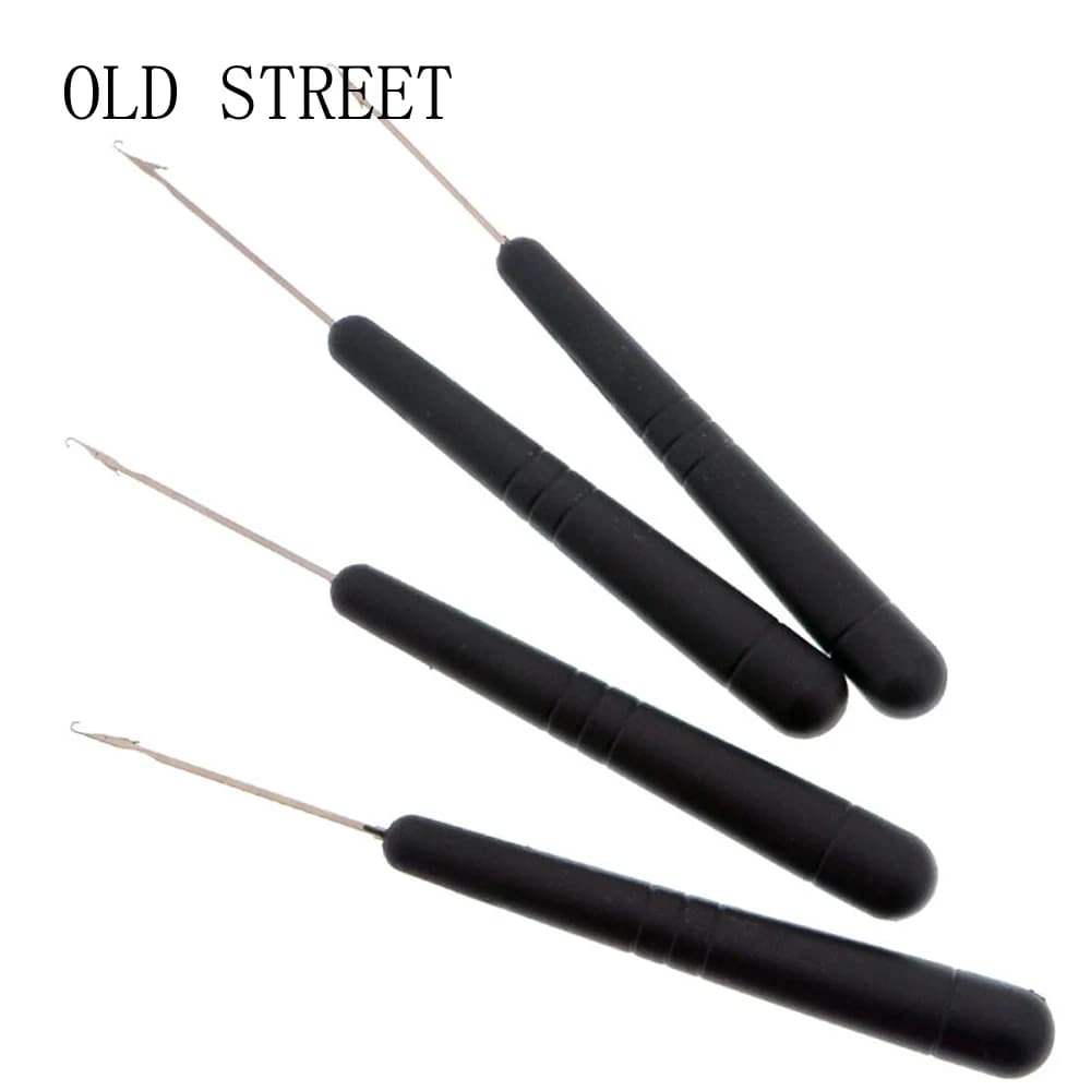 Manico in plastica Gancio per tirare l'ago Strumento per estensioni dei capelli Micro perline in silicone Uncinetto per estensioni dei capelli Creazione di parrucche Nero Giallo