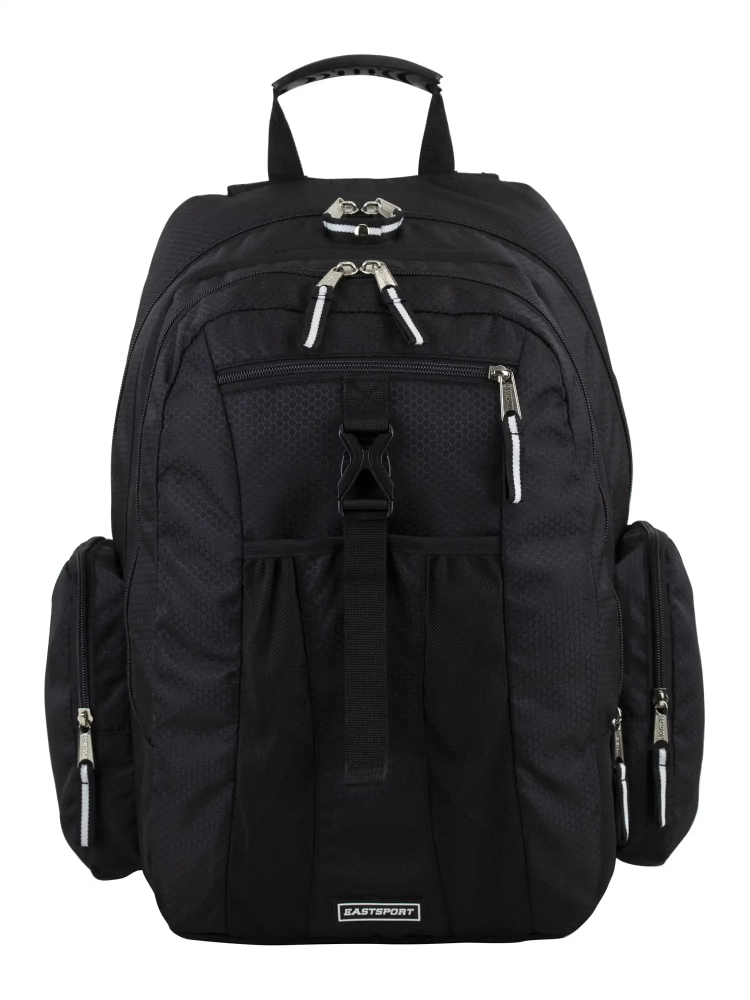 Unisex 19 inch expandable recycled material backpack in black color