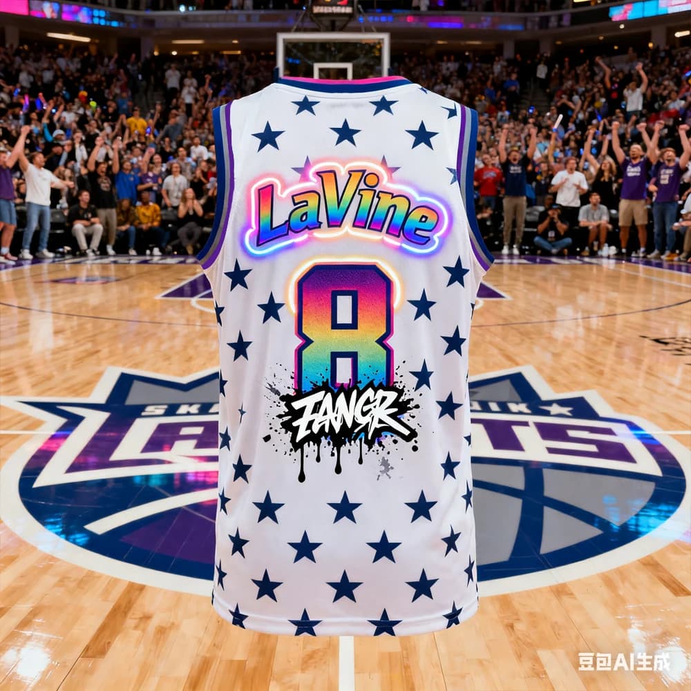 Gilet da basket Zach LaVine 3D AI Edition da uomo # 8 Canottiere da basket USA Canottiera oversize traspirante da allenamento per bambini e ragazzi