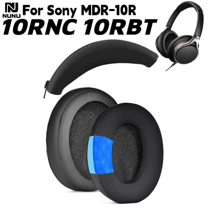 Replacement soft foam ear cushions / Silicone protective cover with Sony MDR-10R 10RNC 10RBT headphone hinge