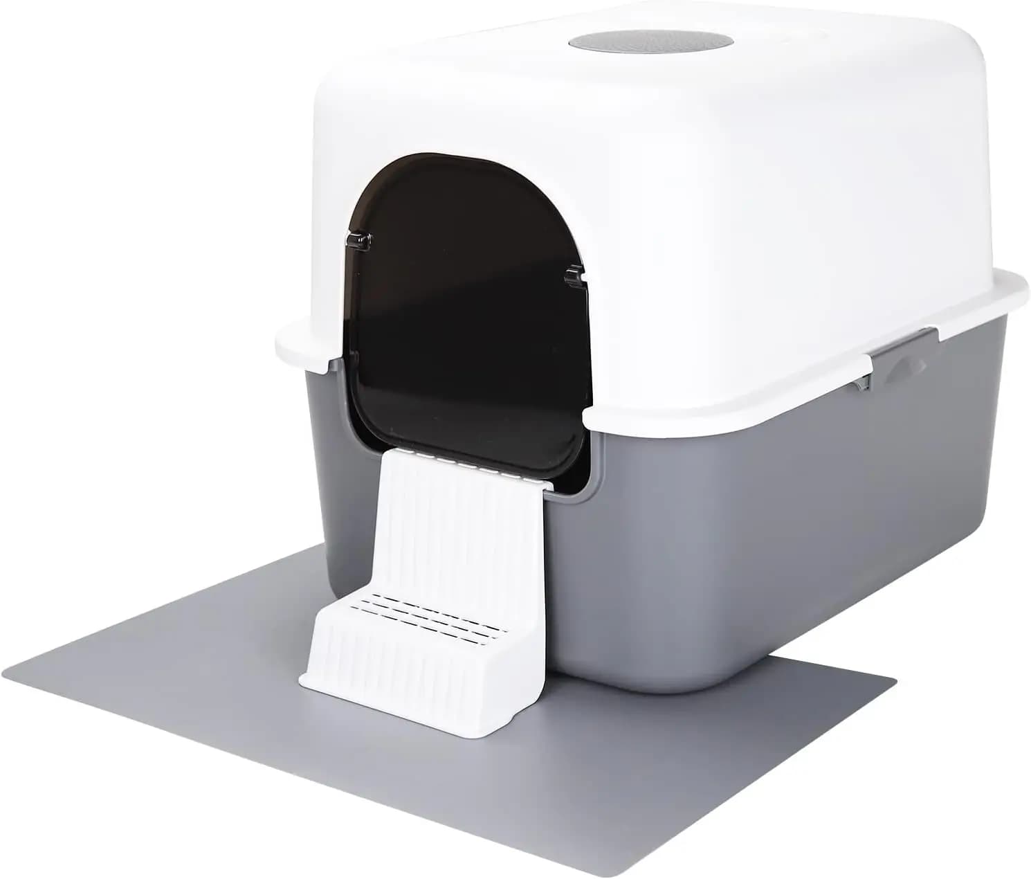 Lettiera per Gatti con Pedale, Completamente Chiusa e Anti-Perdita per Gatti Piccoli Sotto i 3,6 kg, Bordo Alto e Inodore, Facile da Pulire