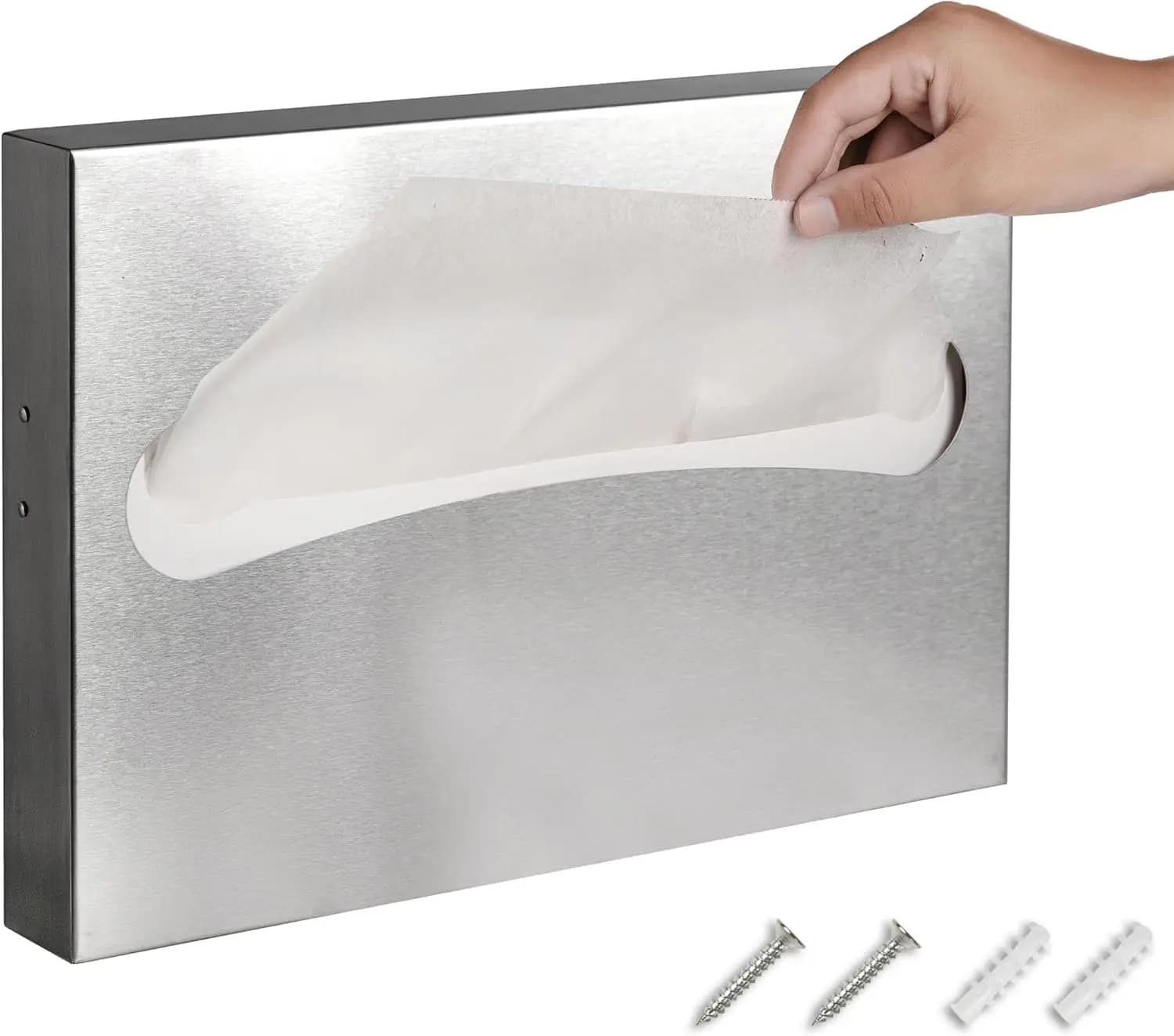 Dispenser per Copriwater, Porta Copriwater Commerciale in Acciaio Inox Spazzolato per Copriwater Monouso