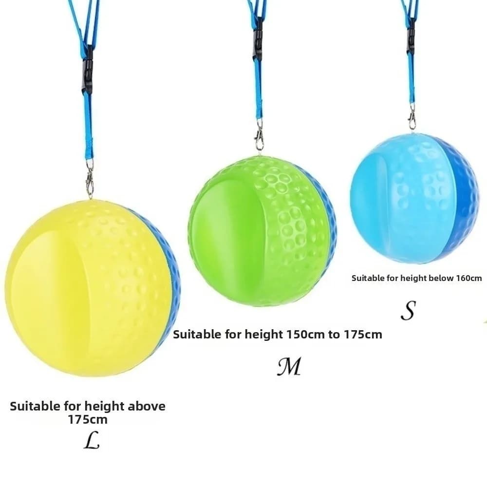 Accessorio da golf portatile e durevole, ausilio per l'allenamento del golf, facile da usare, per la meccanica dello swing con palla di collegamento bicolore.