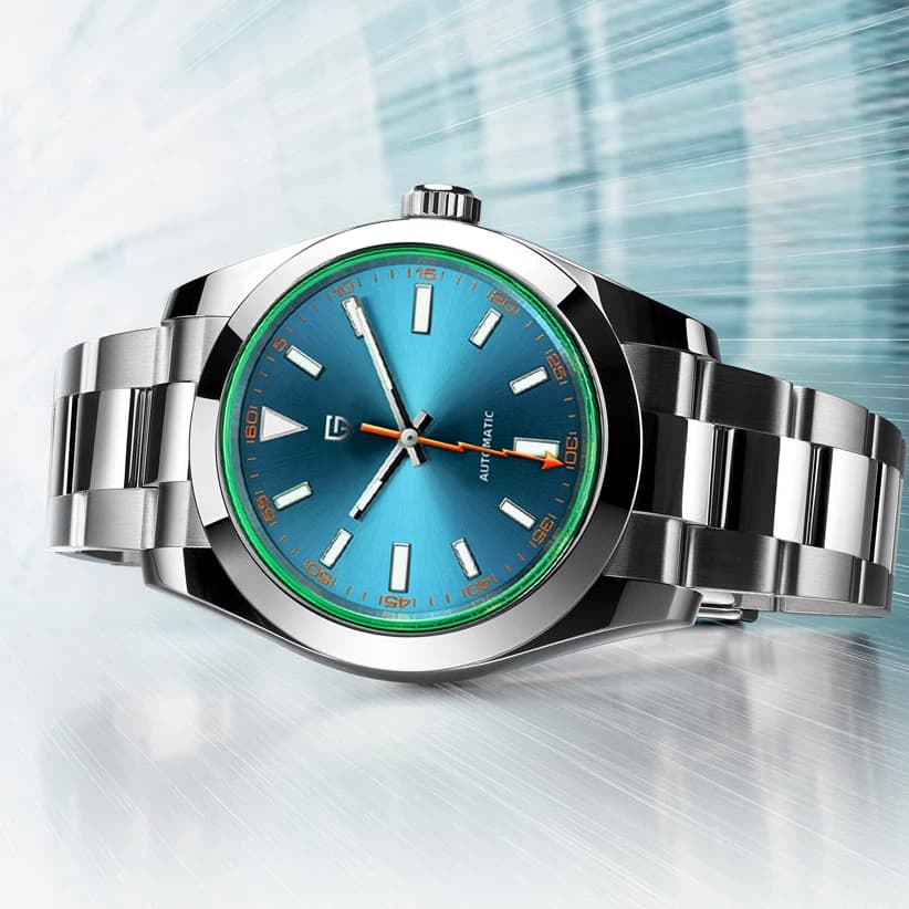 PAGANI DESIGN Men's Green Glass Mechanical Watches Automatic watch with luxury sapphire for men NH35A Stainless steel watch 2023 New