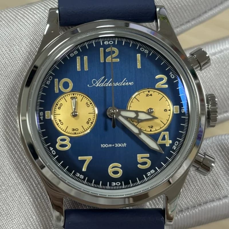ADDIESDIVE Hot Selling Men's Watch VK64 Chronograph 10Bar Waterproof AD2516 Quartz watch with super bright mirror glass