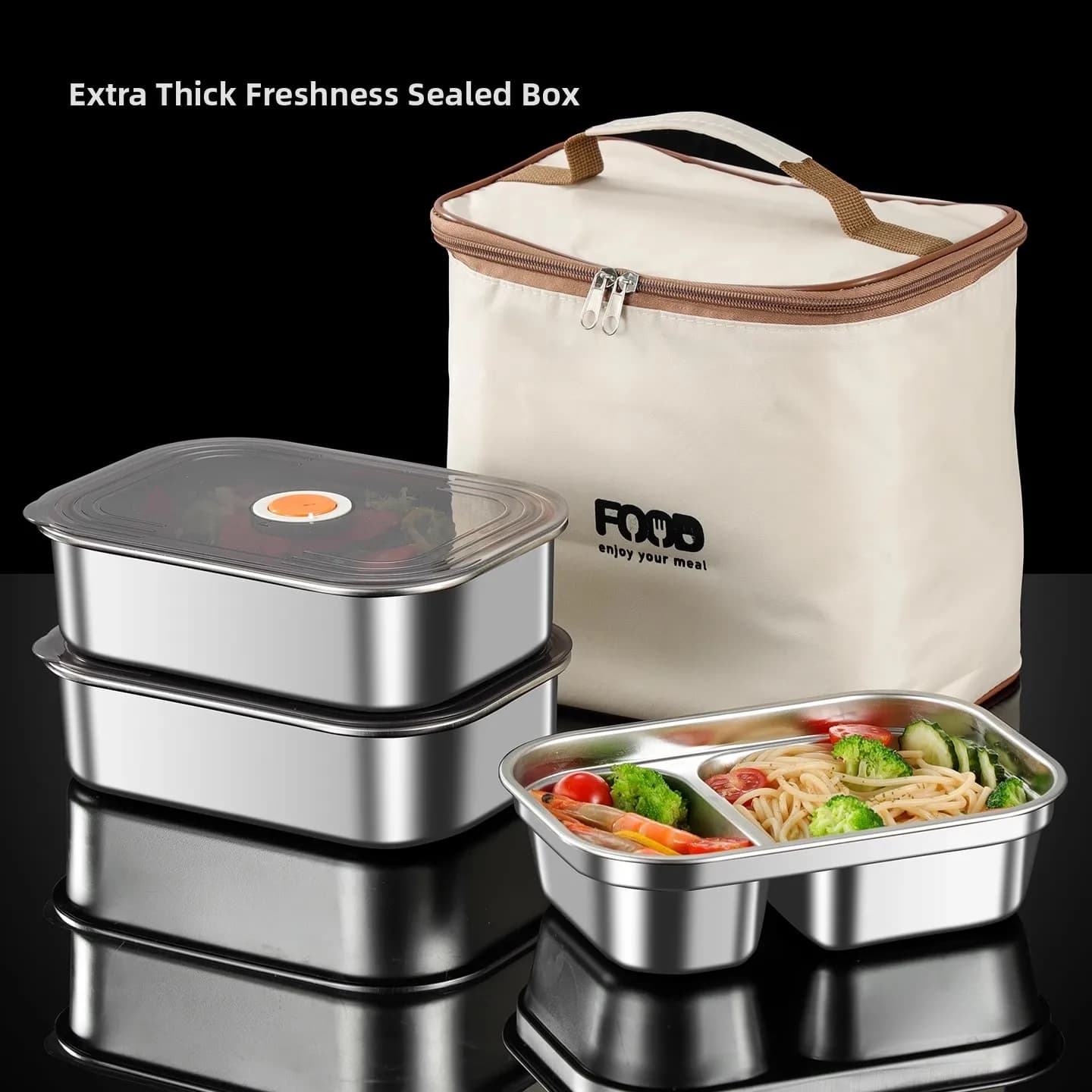 Contenitore Termico per Pranzo in Acciaio Inox, Scatola Multistrato per Conservazione Alimenti, Bento Box per Impiegati e...