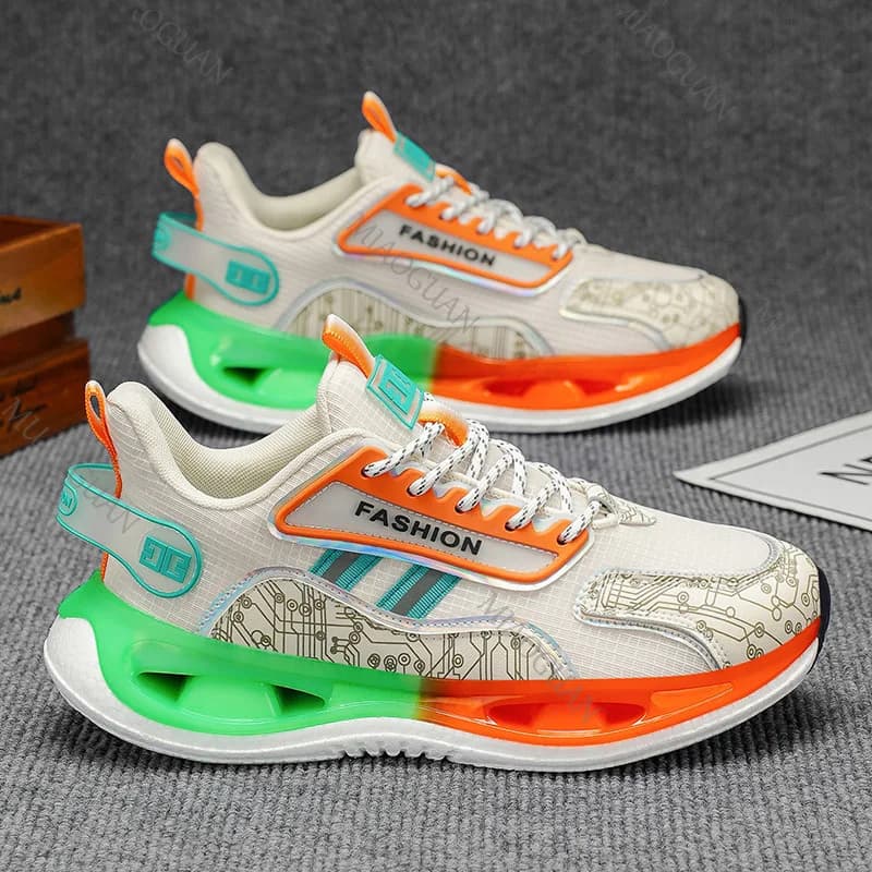 Men Wear Resistant Light Casual Sneakers No Slip Soft sole Breathable Comfort Running Sport Shoes Lace Up Thick Bottom Footwear
