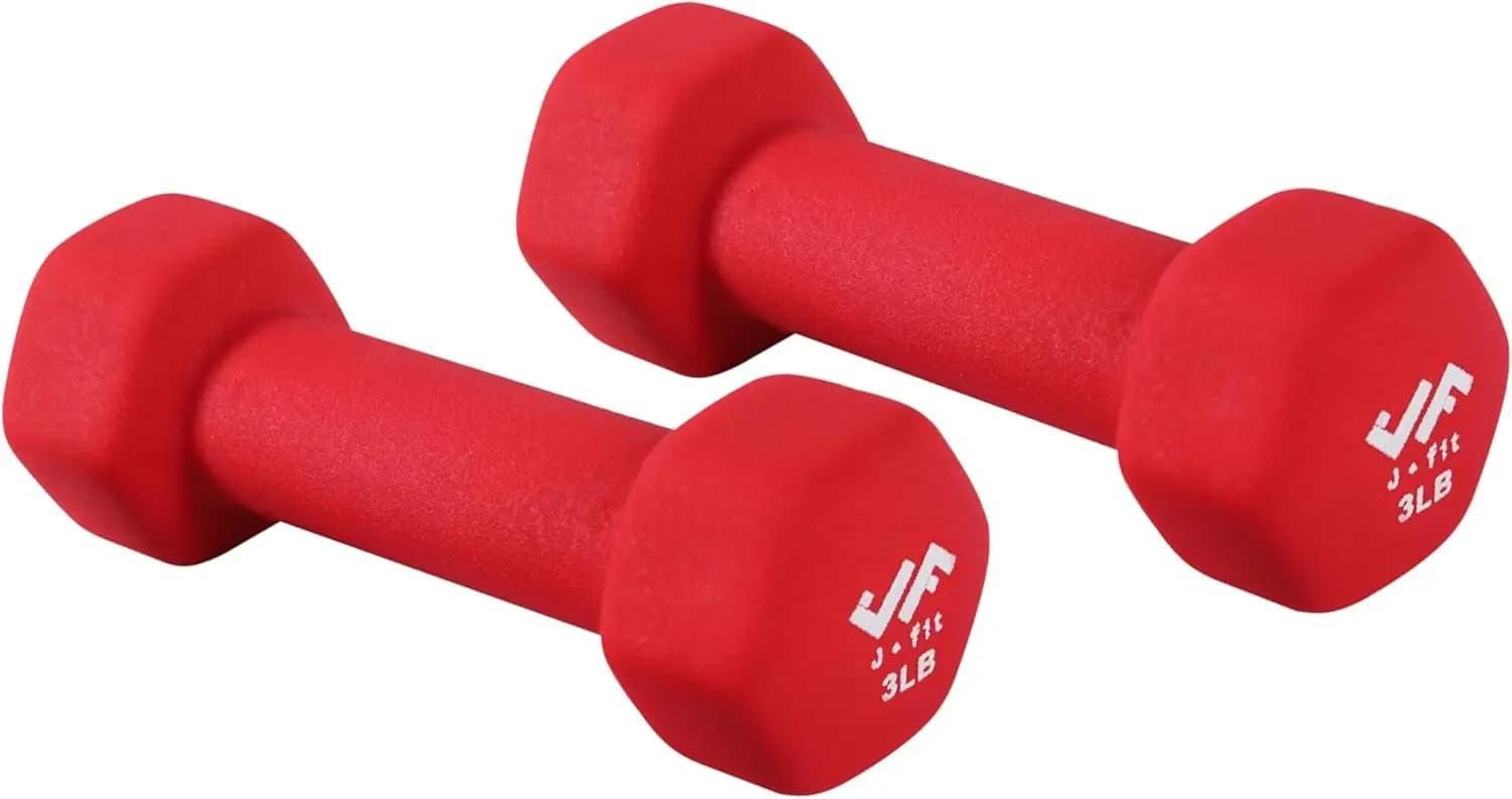 Dumbbell Pairs for Home Gym Strength Training with Neoprene Grip Hex Design