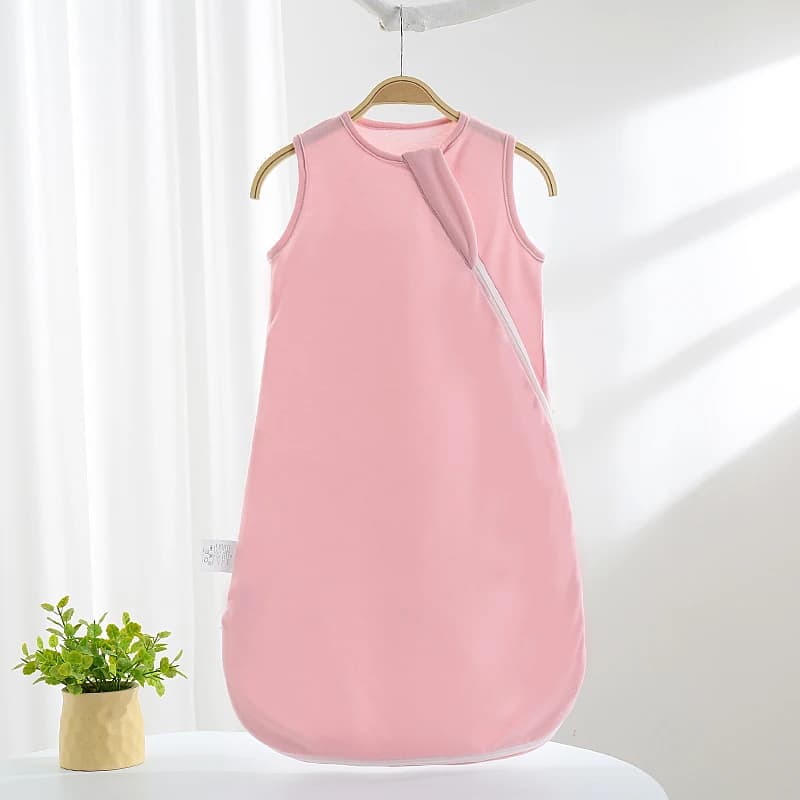 1Pc Baby Soft and Comfortable Sleeveless Sleeping Bag, Summer Baby Knitted Sleeping Bag, Summer Baby Comfortable Breathable Sleeveless Zippered Sleeping Bag Bedding Sleepwear, Baby Sleeping Bag with Zipper, 0-18m - Soft Polyester Sleeping Bag for Babies, Essential Baby Room Item, Ideal Gift