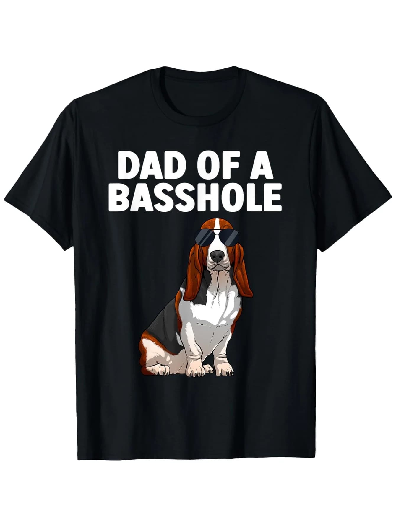 T-shirt Dad of a Basshole - 100% cotone, S-XXXL, nera, abbigliamento casual per amanti dei cani