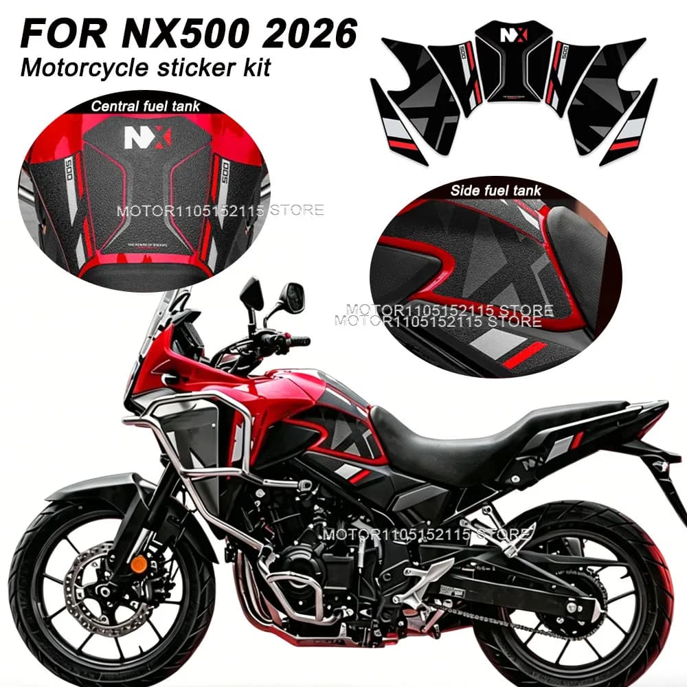 For honda NX500 NX 500 nx500 nx 500 2026 New Motorcycle Tank Pad Protector Sticker Decal Gas Knee Tank Traction Pad Side