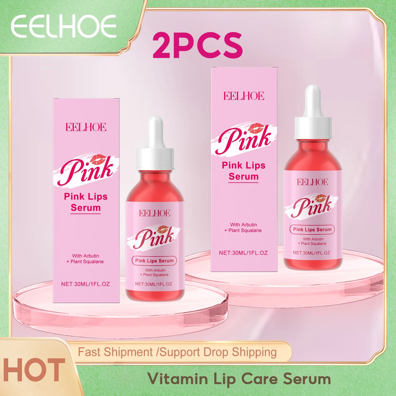 Eelhoe Vitamina Siero idratante per labbra Nutriente lucentezza Nutriente duraturo Idratazione profonda Riparazione Cura danneggiata per labbra scure Olio rimpolpante
