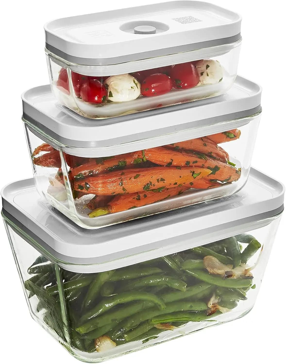 Contenitori in vetro Fresh & Save per la conservazione degli alimenti, set da 3 pezzi, contenitori per la preparazione dei pasti - Misure assortite