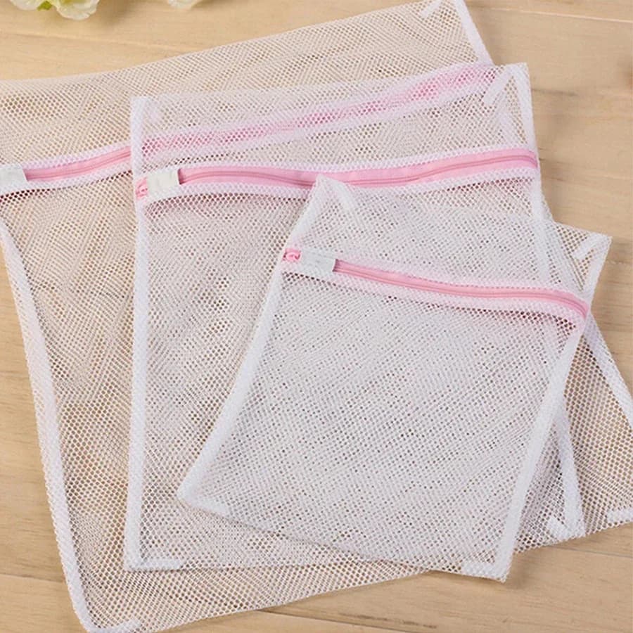 Set di 3 Sacchetti in Rete con Cerniera per Lavaggio Reggiseni e Biancheria Intima, Accessori per la Pulizia Domestica e la Cura della Biancheria