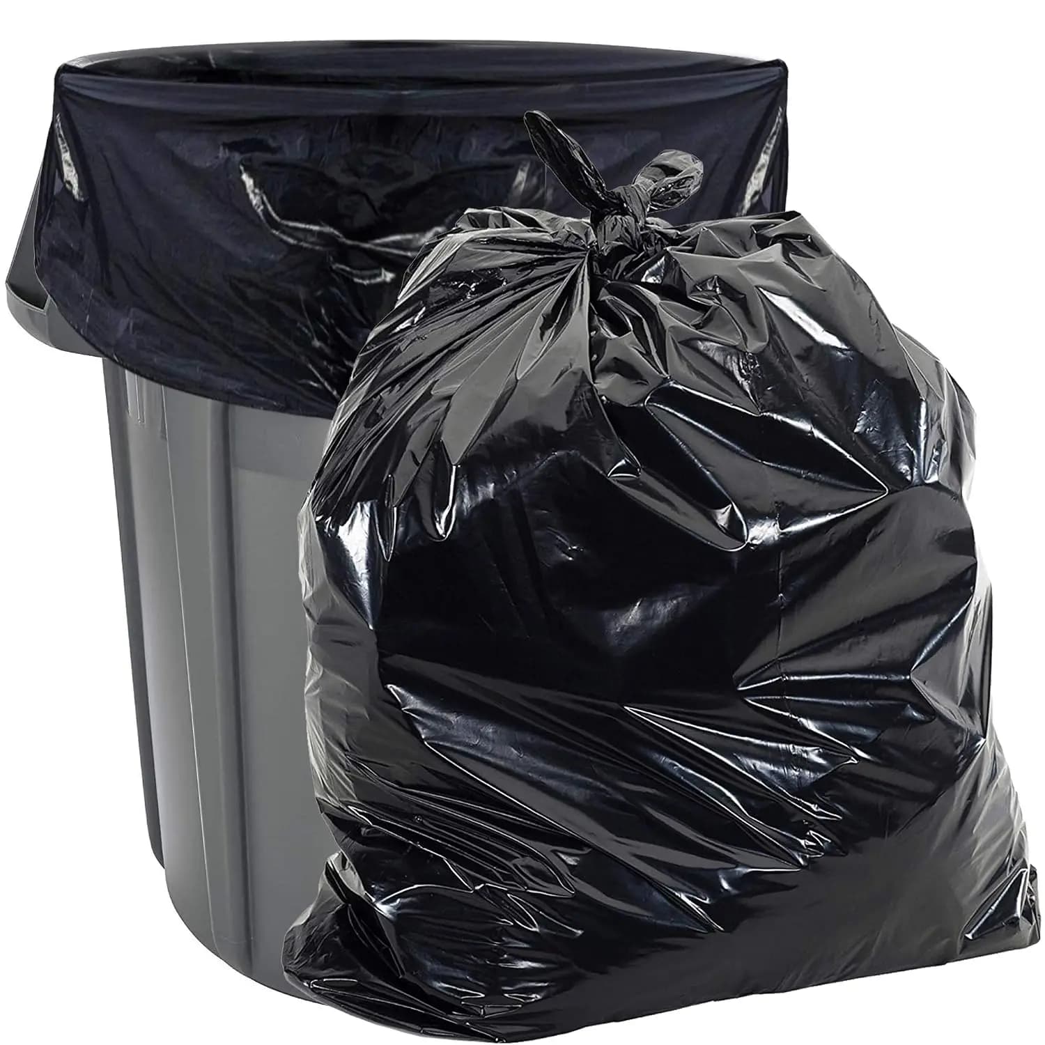 Heavy Duty 55 Gallon Trash Bags - 50 Pack, 1.5 Mil Equivalent, 35x55 inch, Fits Standard Cans