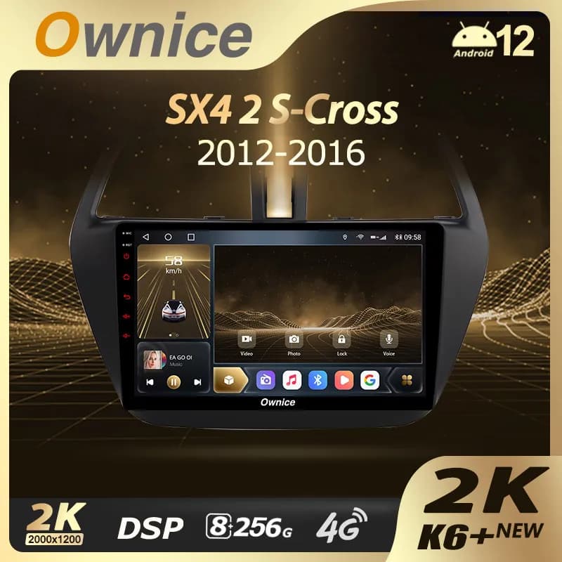 Ownice K6 + 2K 13.3 "per Suzuki SX4 2 S-Cross 2012 - 2016 Autoradio Lettore video multimediale Navi Stereo GPS Android12 No 2din DVD