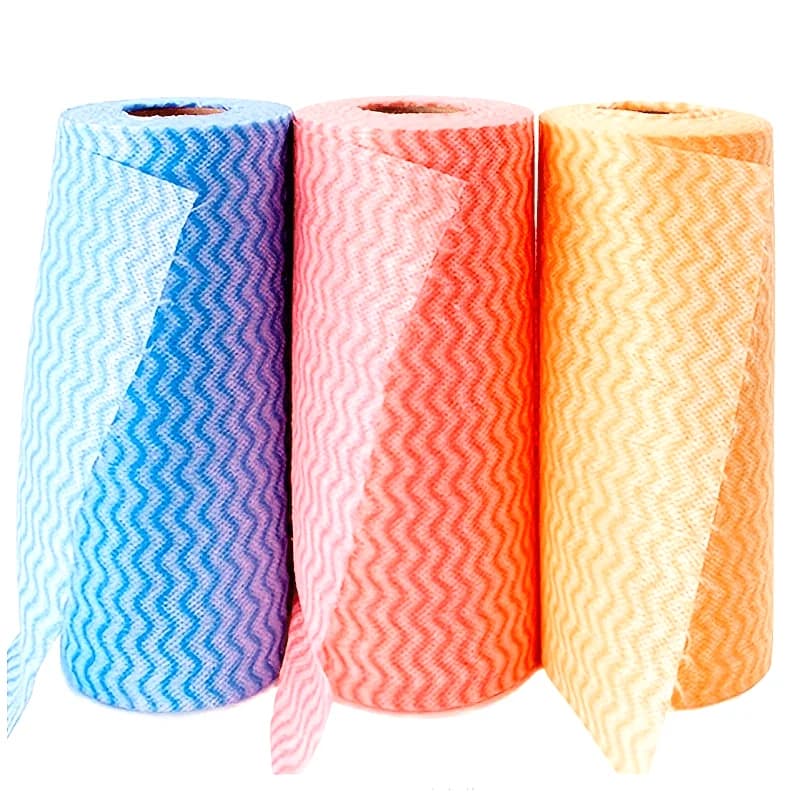 Confezione da 1/3 rotoli di panni per pulizia non tessuti versatili - Asciugamani in misto poliestere super assorbenti per cucina, soggiorno, uso esterno