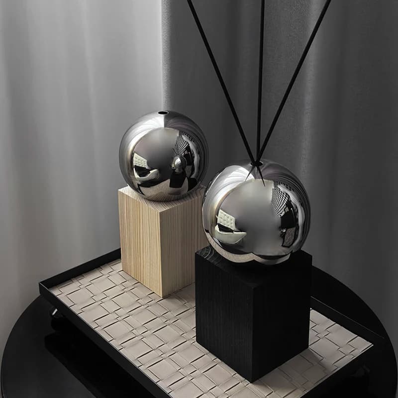 Diffusore di Oli Essenziali Senza Fiamma, Base in Legno Massello e Acciaio Inossidabile 304, Decorazione Aromatica per Casa, Ornamento da Scrivania per Soggiorno