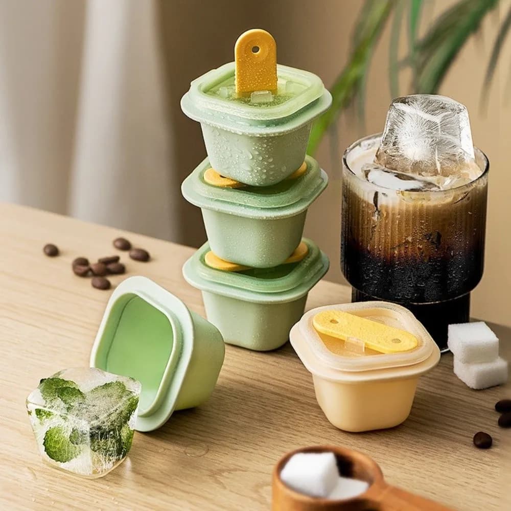 Stampo per Cubetti di Ghiaccio in Silicone Portatile, Forma Quadrata, Mini Dimensioni, Vassoio Riutilizzabile per Cubetti di Ghiaccio Fai-da-Te, Utensile da Cucina
