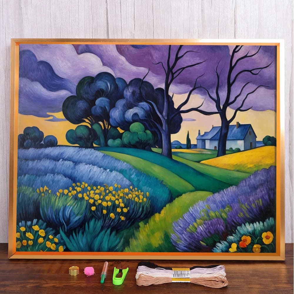 Paesaggio fantasy stampato 11CT Kit di ricamo a punto croce DMC Fili Hobby Artigianato Artigianato Pacchetto di cucito Gioielli Decorazioni per la casa