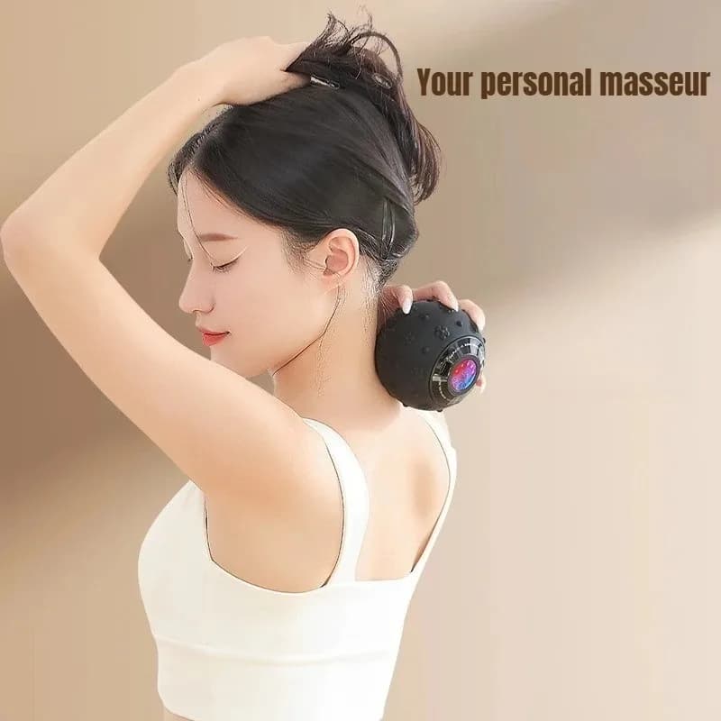 Vibrating Massage Ball 5 Gears Rechargeable Portable Peanut Massager Vibrating Foam Roller for Fitness Mobility Yoga Relaxation