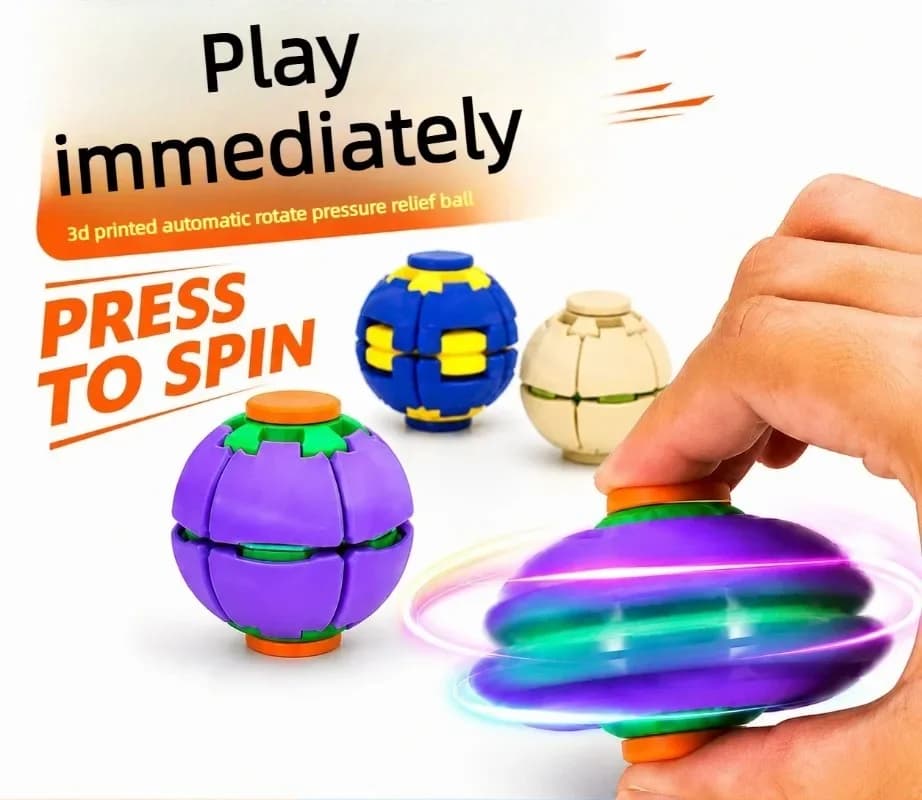 2026 New 3D Gear Fidget Squishies Ball Dual Press Rotate Finger Spinner Pocket Portable Stress Relief Office Adult Anxiety Toy