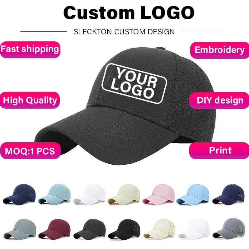 Custom LOGO Embroidery Quick Drying Baseball Caps for Men and Women DIY Design Leisure and Breathable Hats Pictures Print