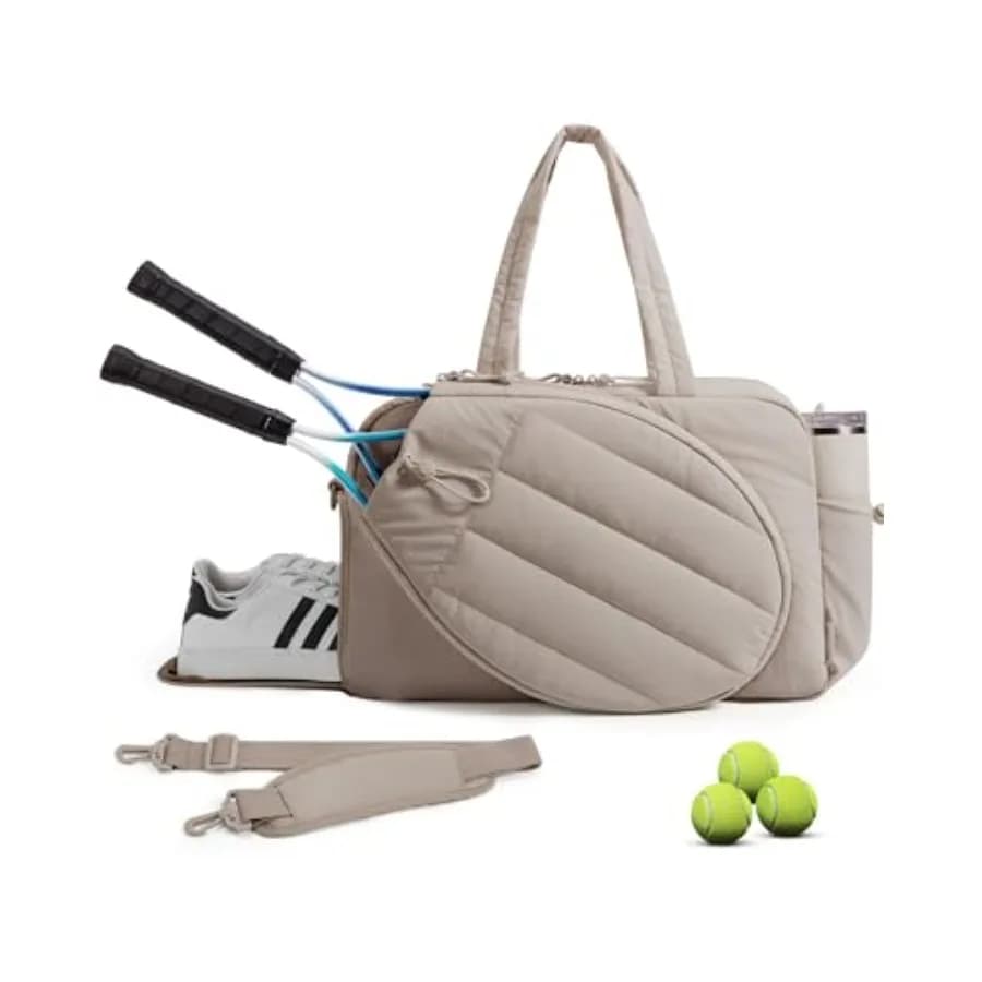 Zaino da palestra per donna con scomparto per 2 racchette e porta scarpe, per laptop da 15,6 pollici, ideale per il campo, il tempo libero, l'uso quotidiano e il weekend.