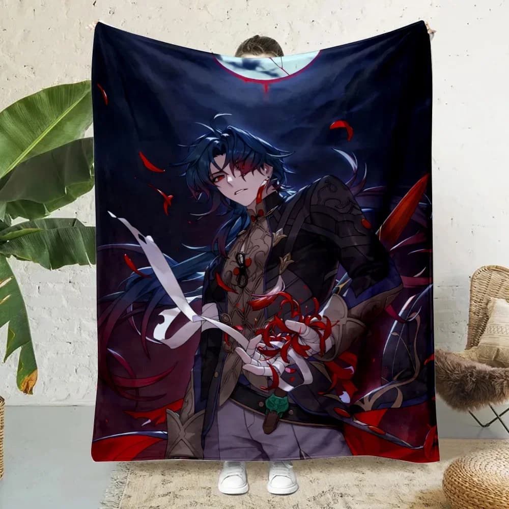 Giochi Honkai Star Rail Coperta stampata HD Coperte da picnic Coperta calda Coperta morbida e confortevole Regalo di compleanno per viaggi a casa