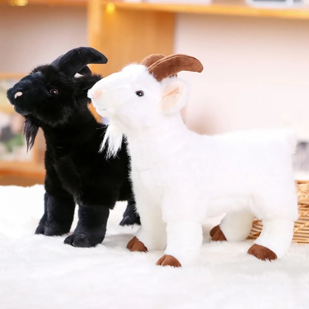 Cuscino Morbido Abbracciabile, Adorabile Capra Realistica in Bianco e Nero, per Souvenir di Viaggio e Insegnamento Educativo