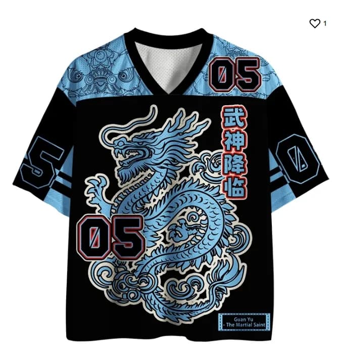 T-shirt Azure Dragon Martial God Arrival per adulti e bambini, stampa 3D, manica corta con scollo a V, top stile maglia sportiva ampia