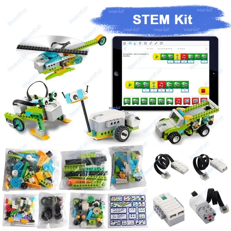 Kit di Programmazione STEM con Controllo App Bluetooth per Robot Lego con Motori e Sensori, Blocchi da Costruzione Educativi