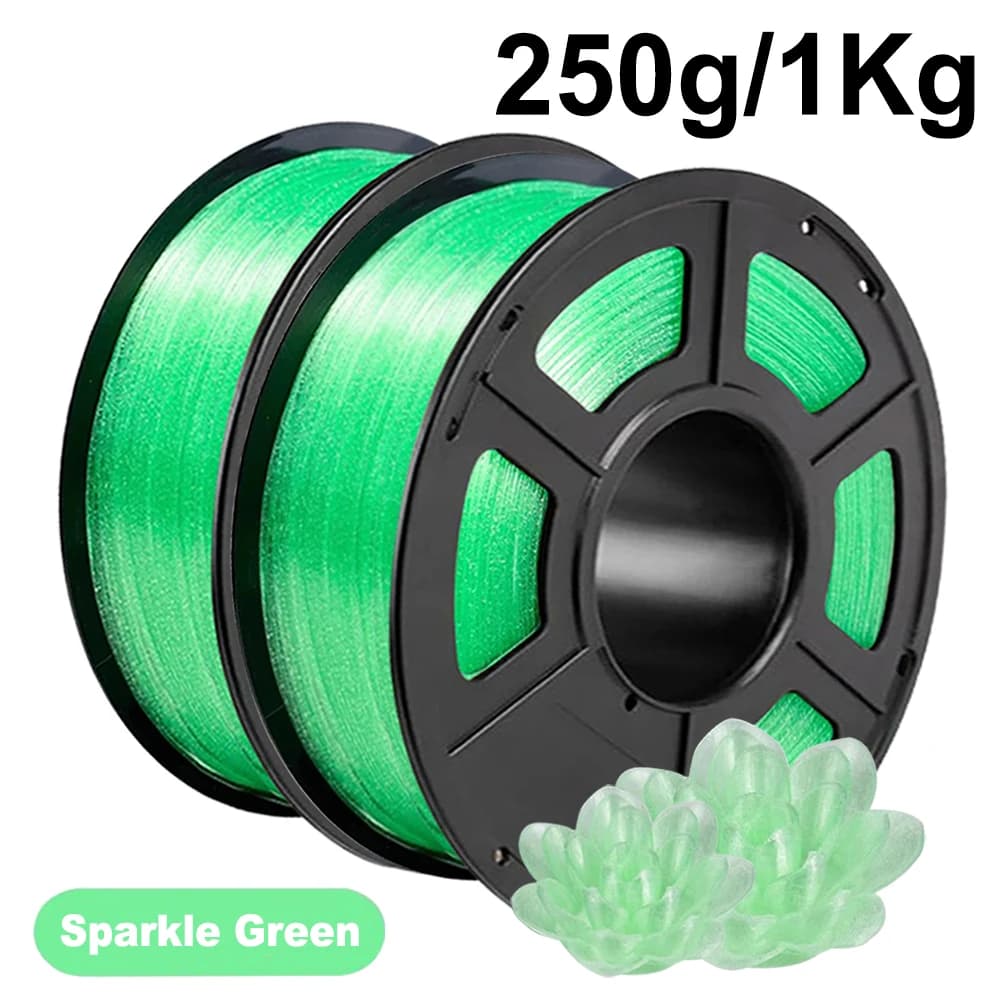250g 1Kg PLA Crystal Transparent Sparkle 3D Printer Green Filament PLA 1.75mm Crystal Sparkle Green 3D Printer Material