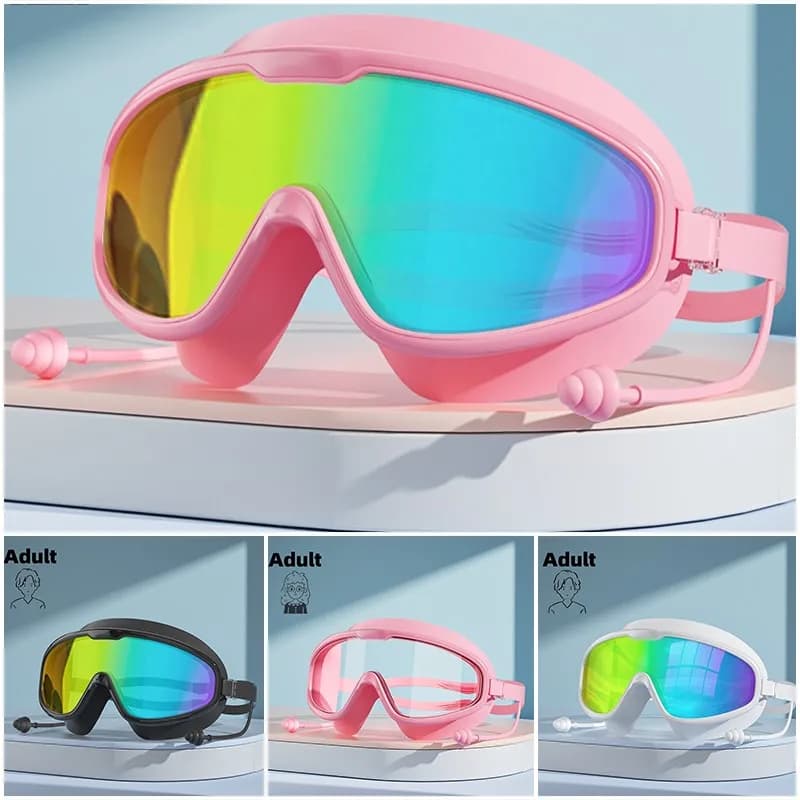 Adults Mild Skin Friendly Swim Goggles, Thick Cushion Silicone Shatterproof Lens Design, Suitable For Daily Underwater Exercise
