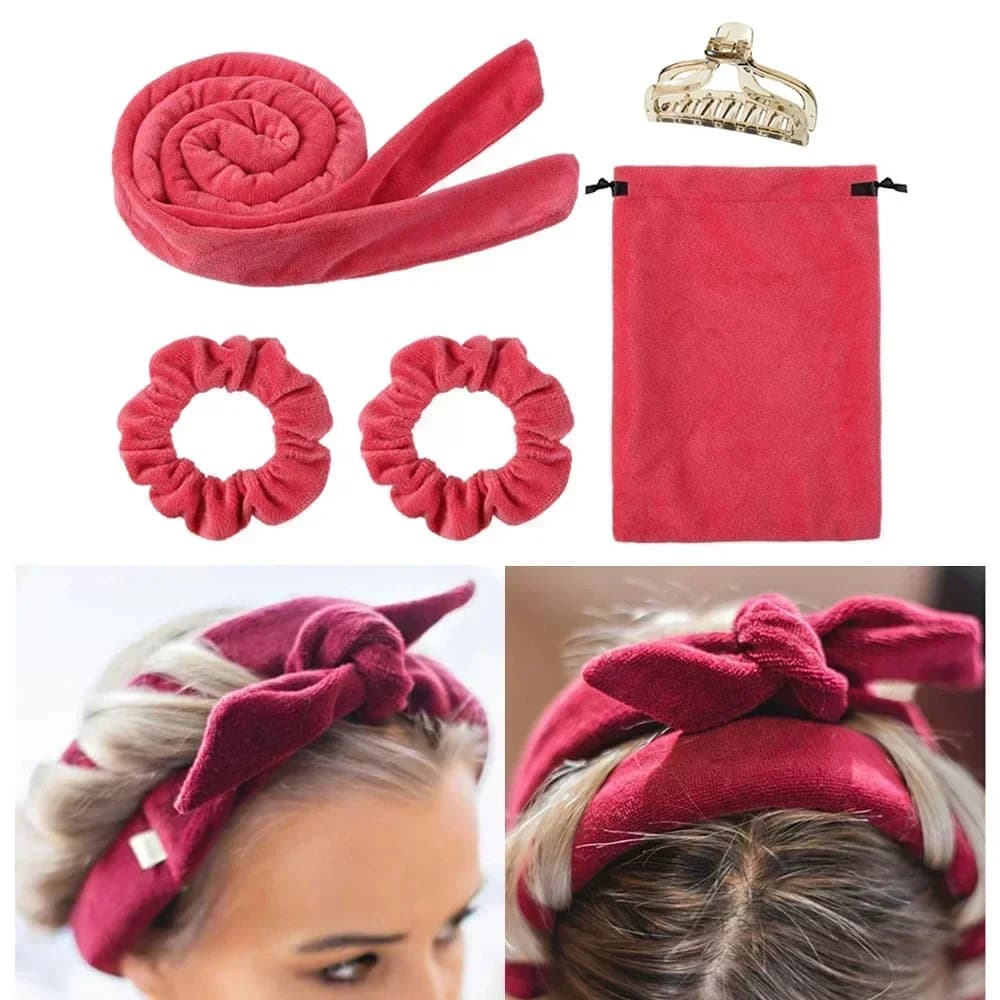 Heatless hair curlers hair band without heat curlers ribbon for lazy hair curls sleep soft band tools for hair Styling