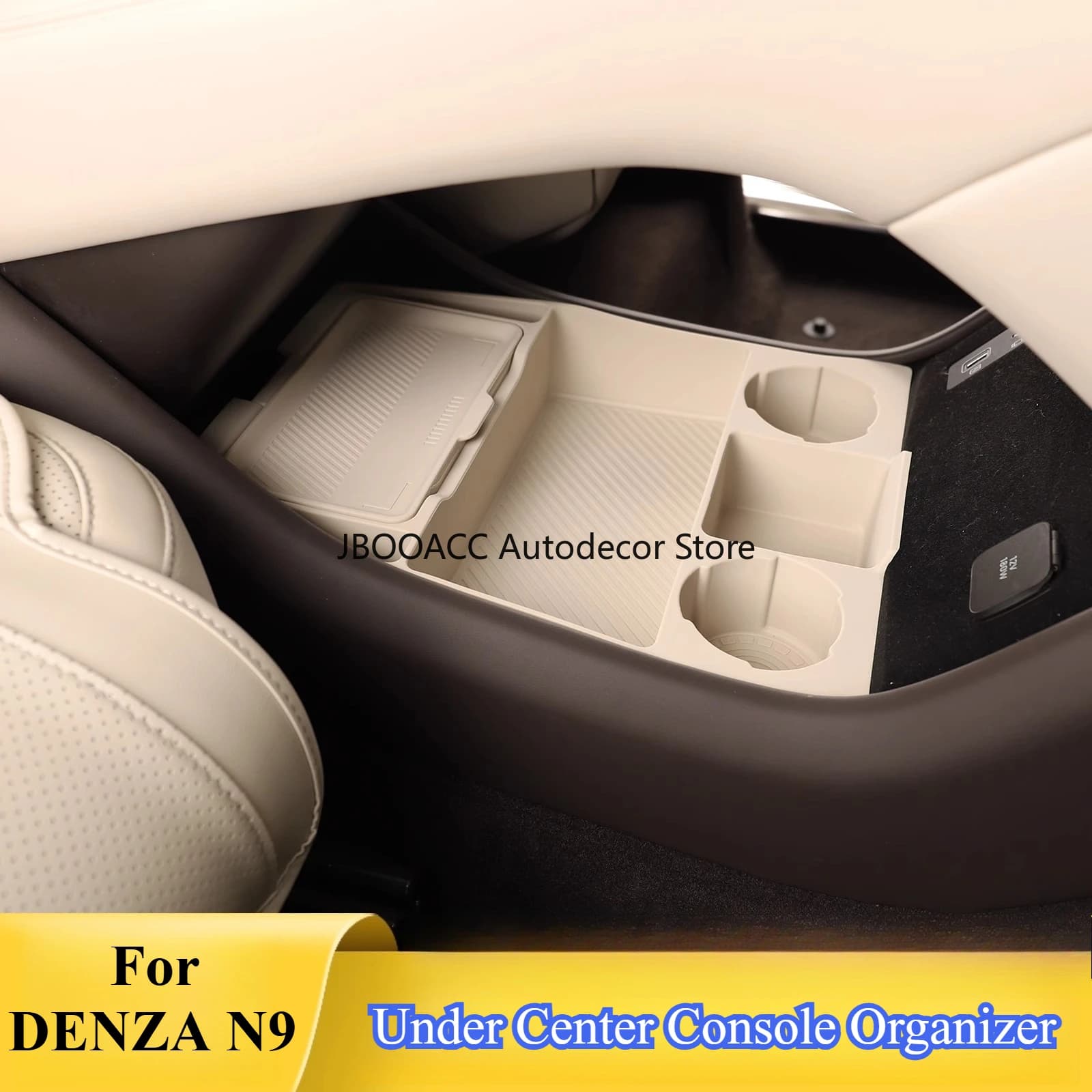 Per Denza N9 auto sotto la console centrale organizzatore bracciolo scatola tazza tappetino scatola di immagazzinaggio in silicone addensato pad accessori interni auto