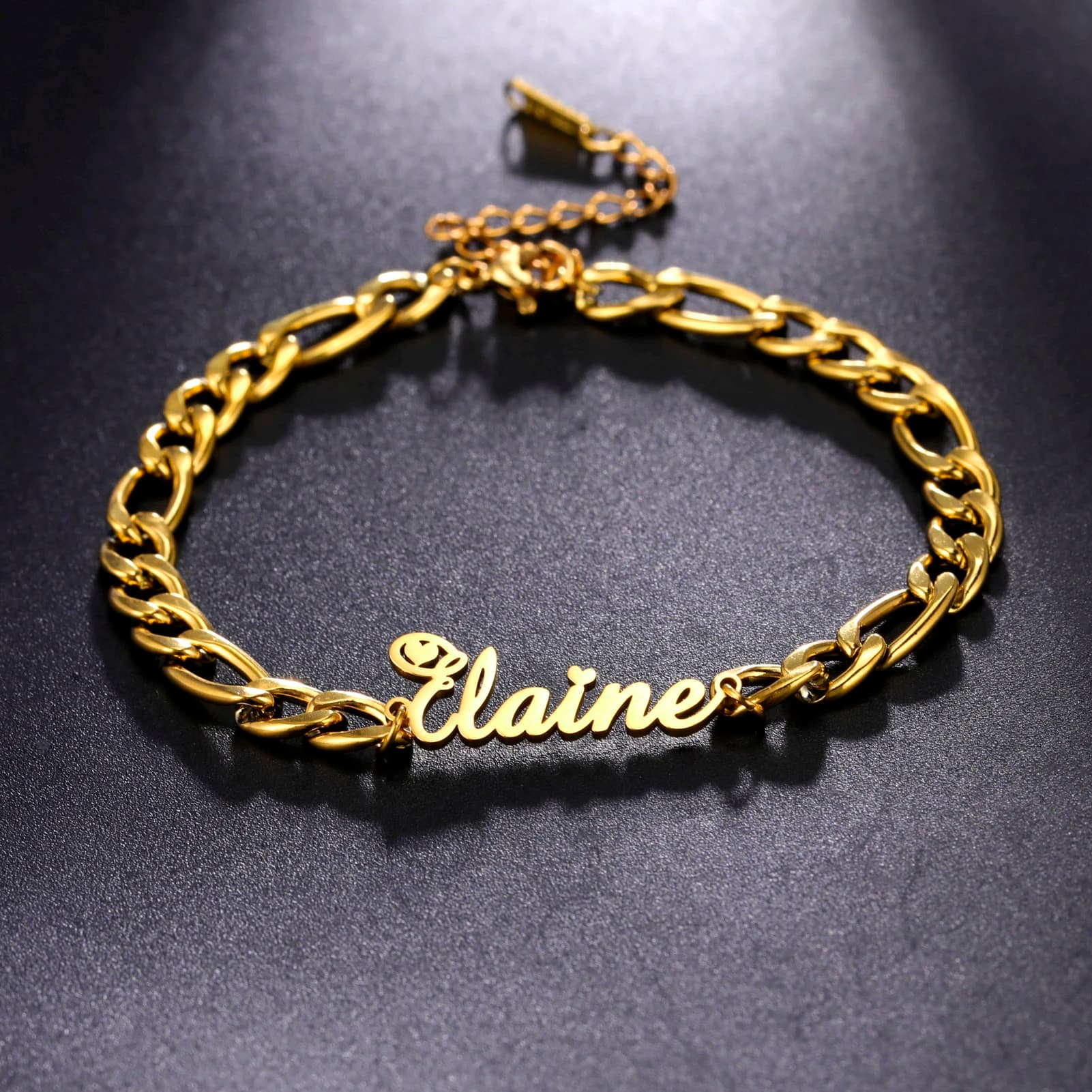 Braccialetto Personalizzato con Nome per Donne e Ragazze, Gioielli in Acciaio Inossidabile, Catena Figaro 6mm, Bracciali con Ciondolo per Uomini, Regali con Nome