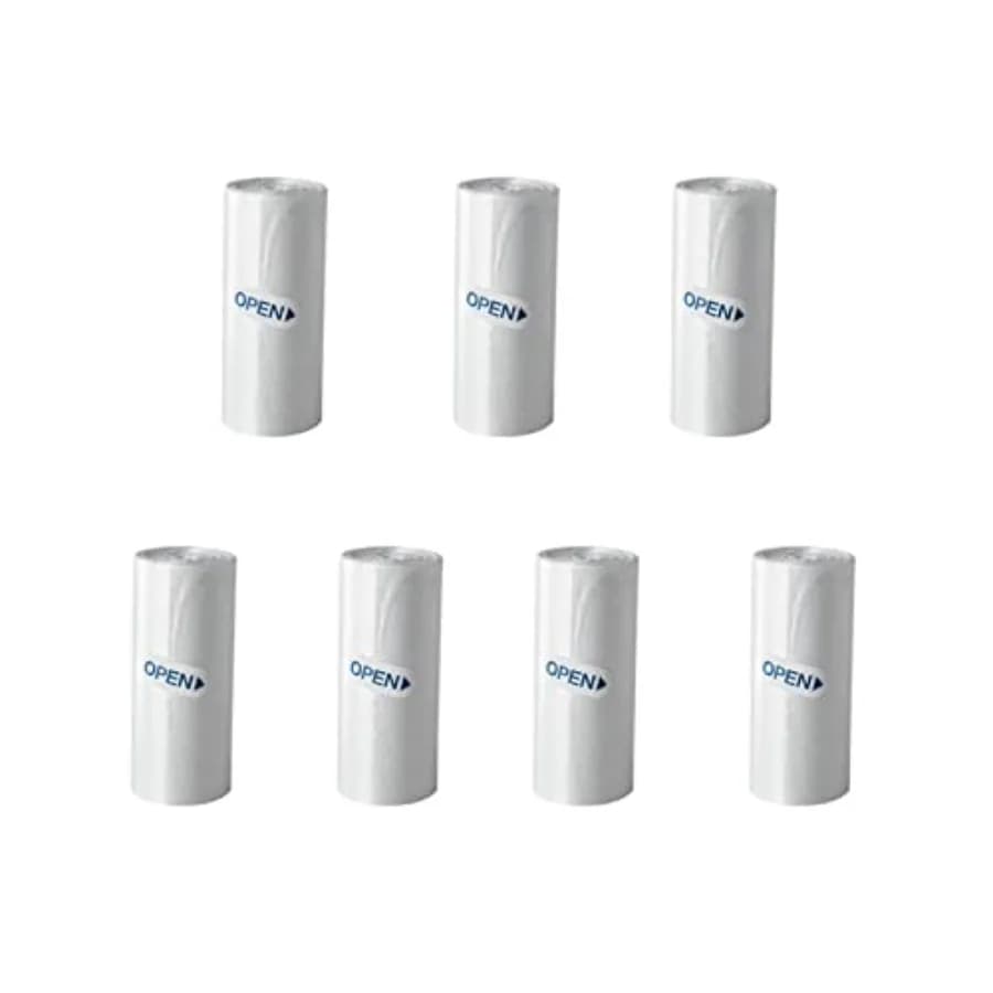Mini Trash Bags for Mini Trash Can, 7 Rolls White Trash Bags for Desktop Wastebasket of Various Sizes, 105 Count Total