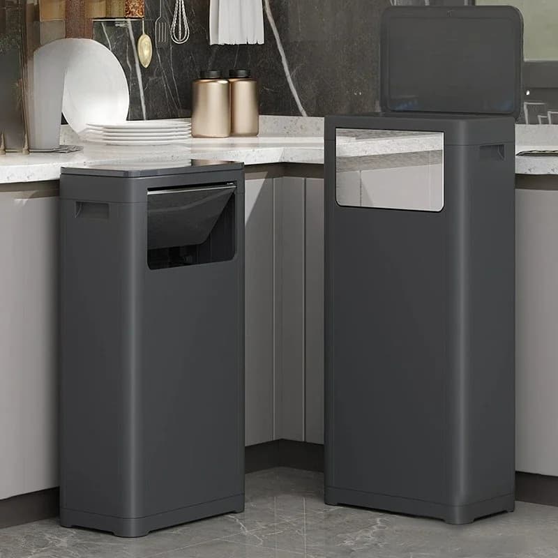 Food Plastic Waste Bins Anti Odor Recycling Large Trash Bin Rectangular Tissue Trash Can Storage Kitchen Wastebasket Toilet