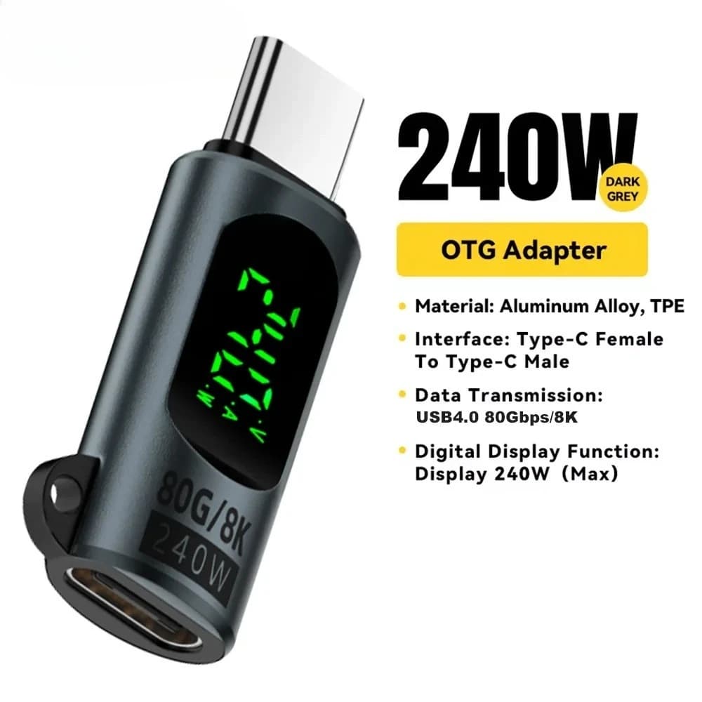 USB Type C 40Gbps Adapter Digital Display USB4.0 80Gbps Type C to TypeC OTG Cable Connector 240W 8K for Thunderbolt 3 4 5 Laptop