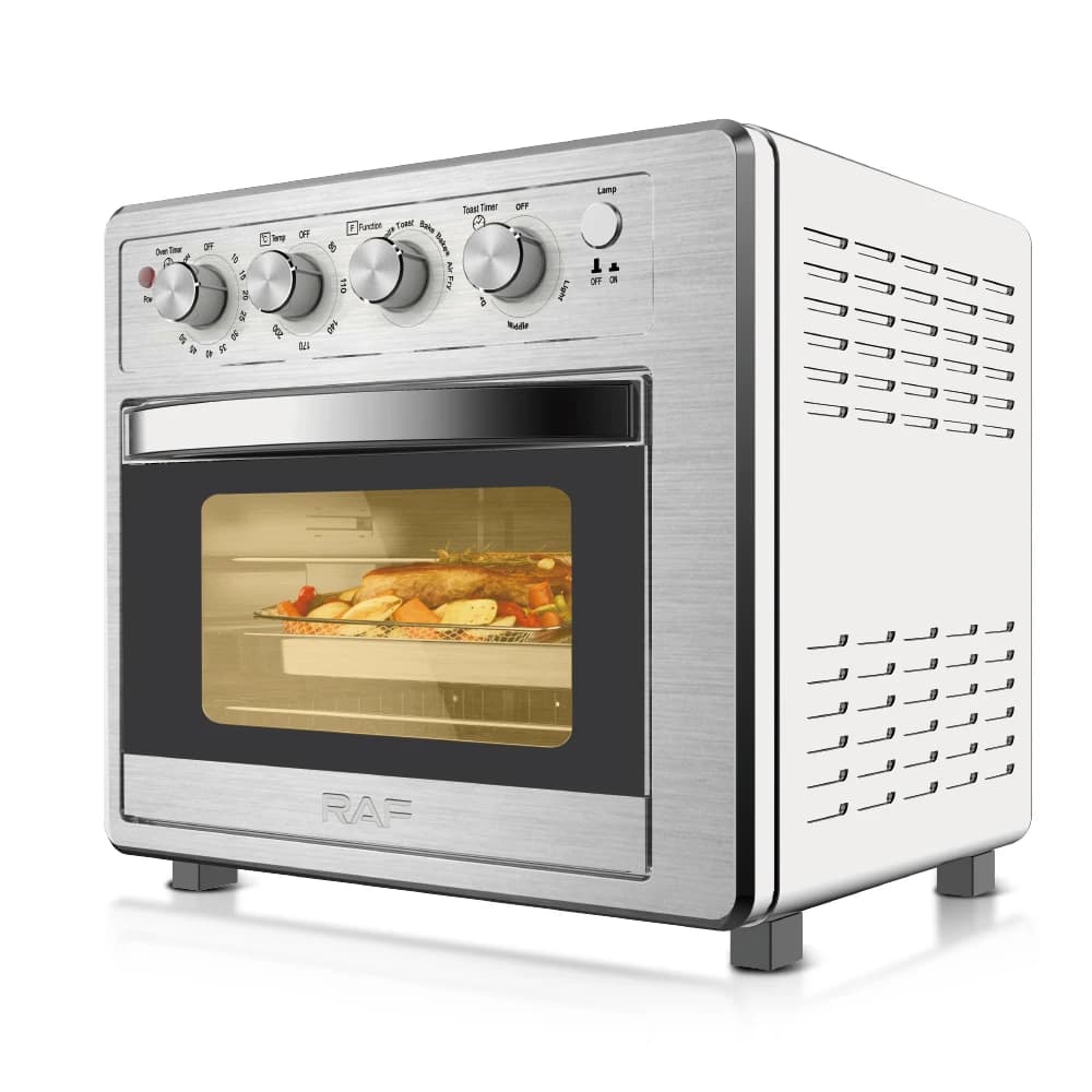25 Liter Wire Drawing Process Electric Oven 3 in 1 Air Fryer and Toaster Stainless Steel Kitchen with Visual Window