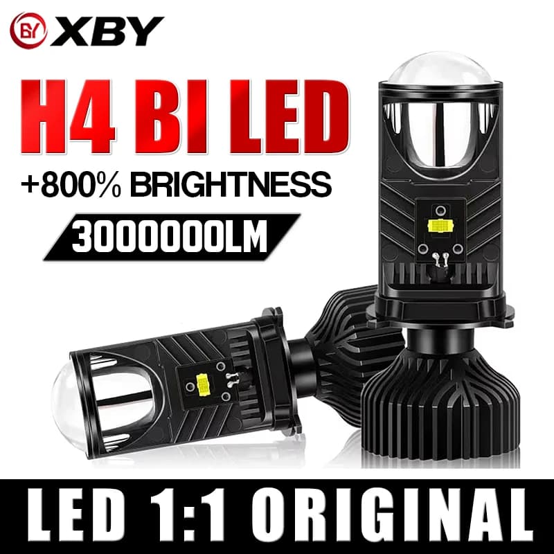 H4 LED Headlight Bulbs Bi LED Mini Size 1:1 LED Projector Lens 6000K 12V LHD Car Light H4/9003/HB2 Hi/Low Beam For Car Motorcycl