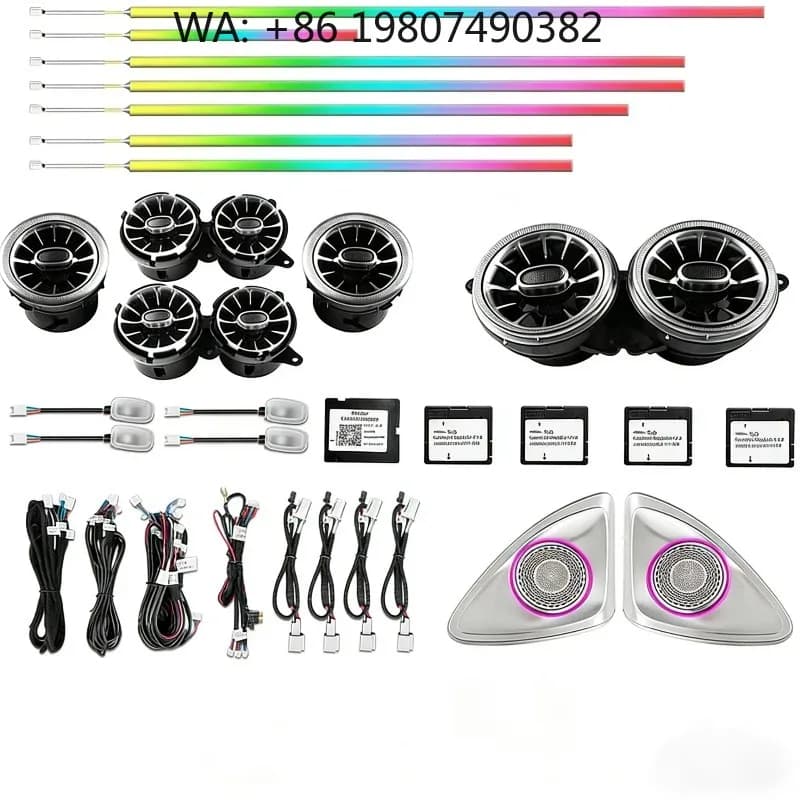 Turbine Air Outlet LED Ambient Light Strip Accessories Fit S Class W222 Car Interior Decor Upgrade Kit