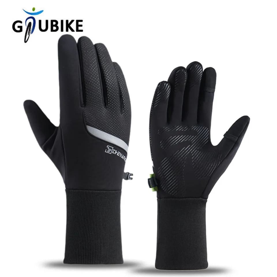 Guanti da ciclismo impermeabili invernali GTUBIKE sport all'aria aperta guanti da moto da sci Touch Screen antiscivolo dita intere calde