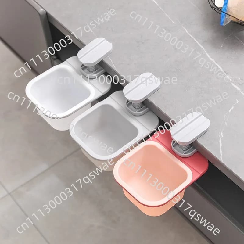 Clip-on desktop installation trash can rotating small trash can multi-functional storage box suitable for space sorting