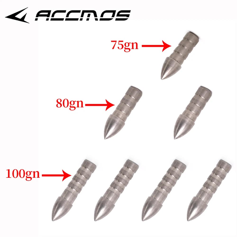 12 pz 75/80/100 grana inserto punta di freccia punte di freccia in acciaio inossidabile per ID 6.2 mm albero di freccia accessorio fai da te